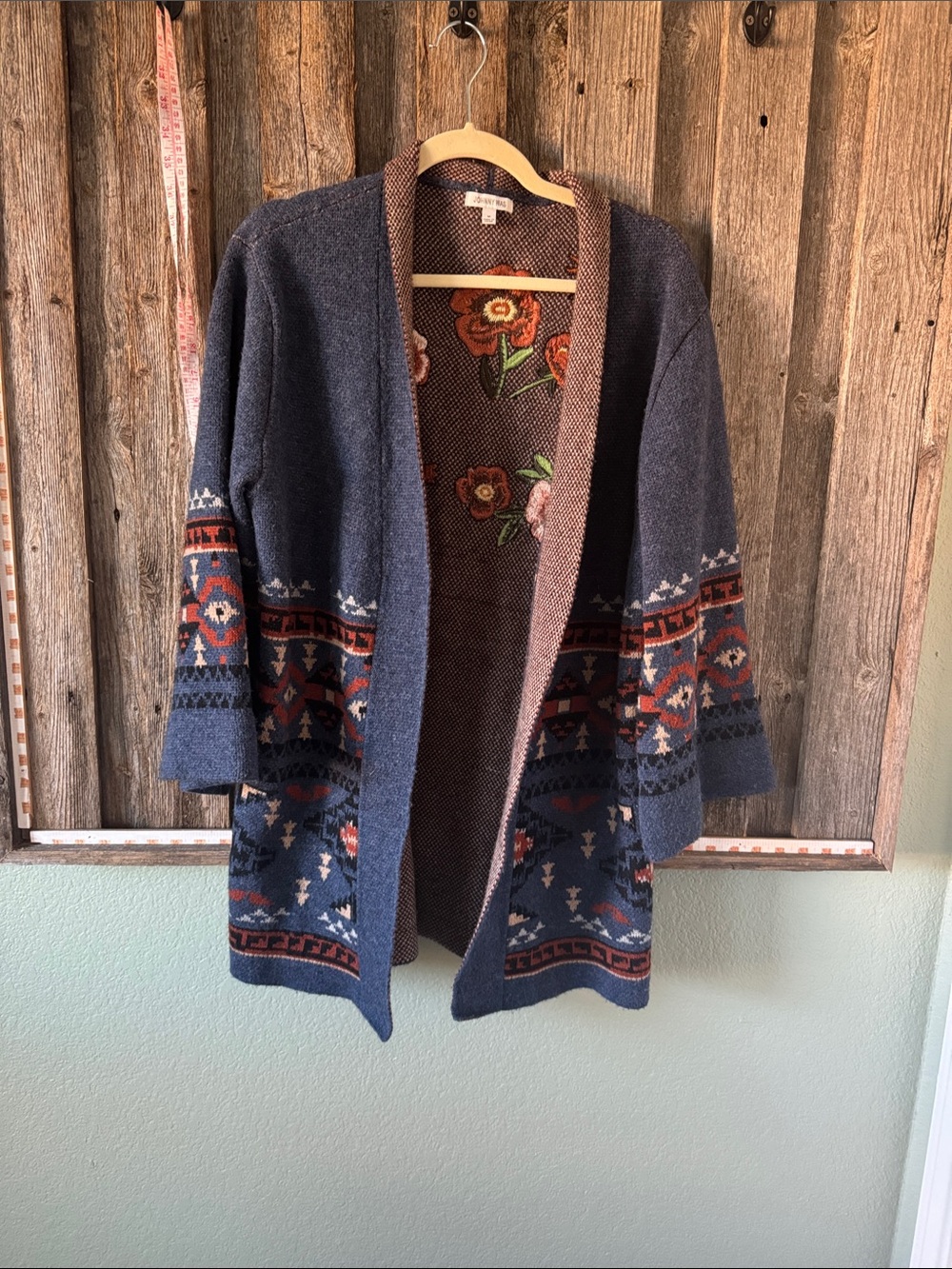 Johnny Was Desert Dreamer Wool Cashmere Embroidered Cardigan Sweater M